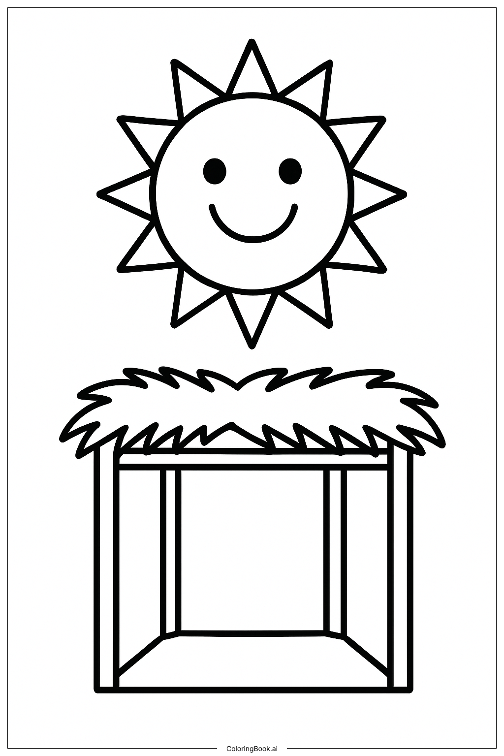  スコットスッカの上の陽気な太陽の塗り絵ページ 