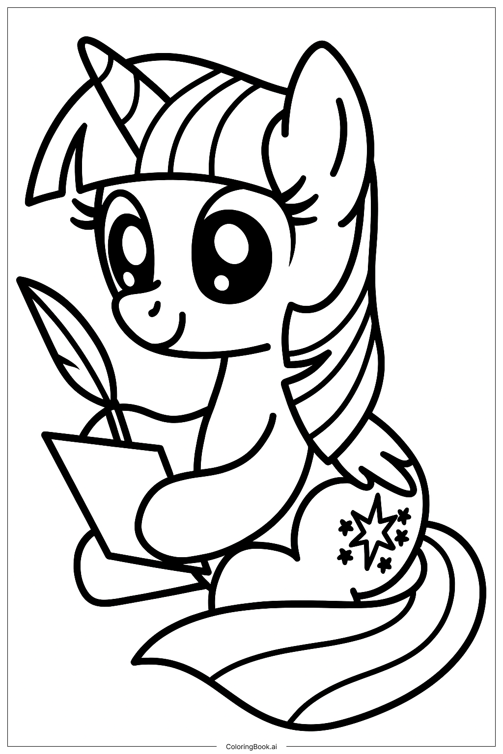  Page de coloriage Twilight Sparkle écrit une lettre d'amitié 