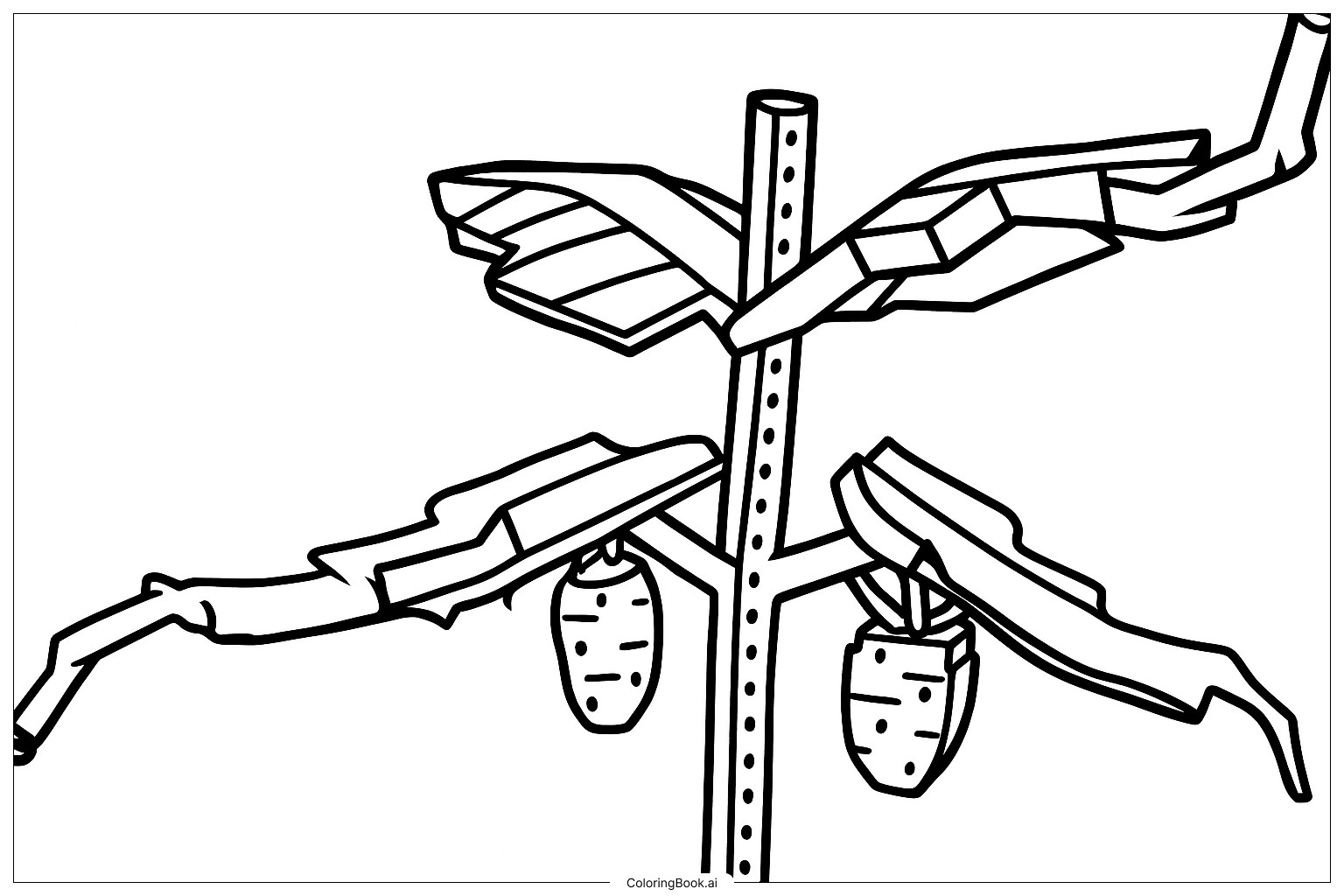 Página para colorear de Planta de fresa mayor fija