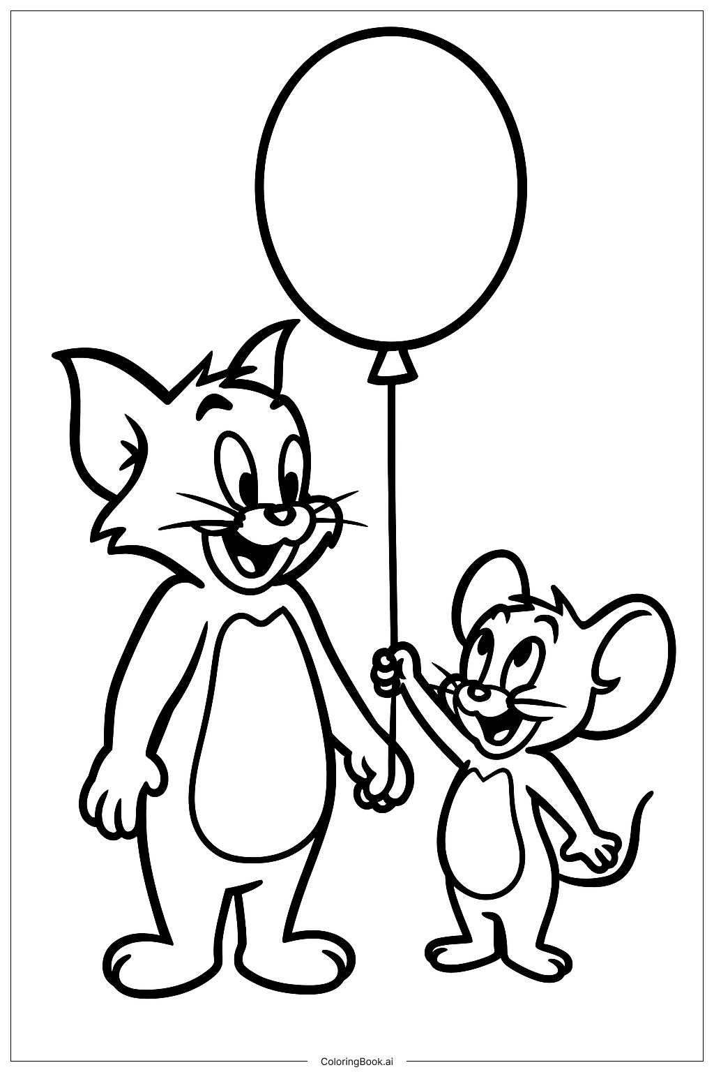 Mit einem Ballon Ausmalseite