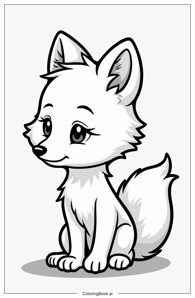  Baby Arctic Fox Coloring Page 