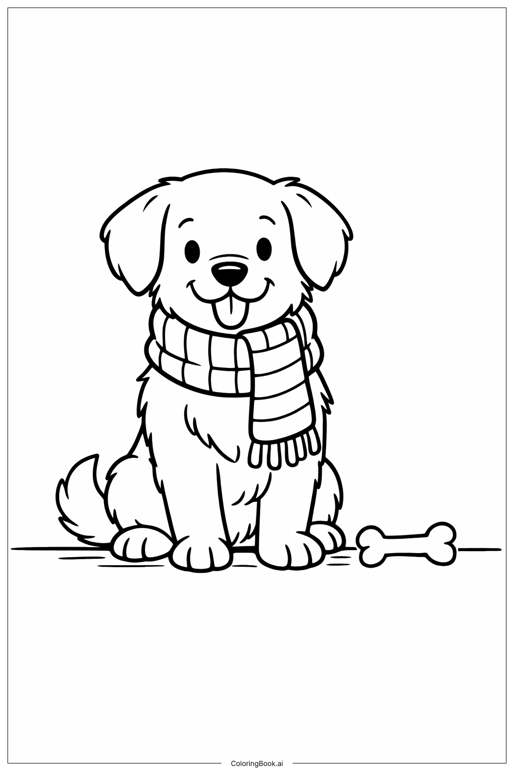 Cão de Fevereiro usando Cachecol