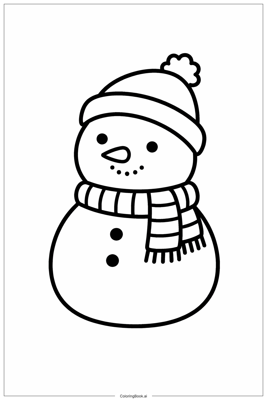  Página para colorir de Pequeno Boneco de Neve de Fevereiro 