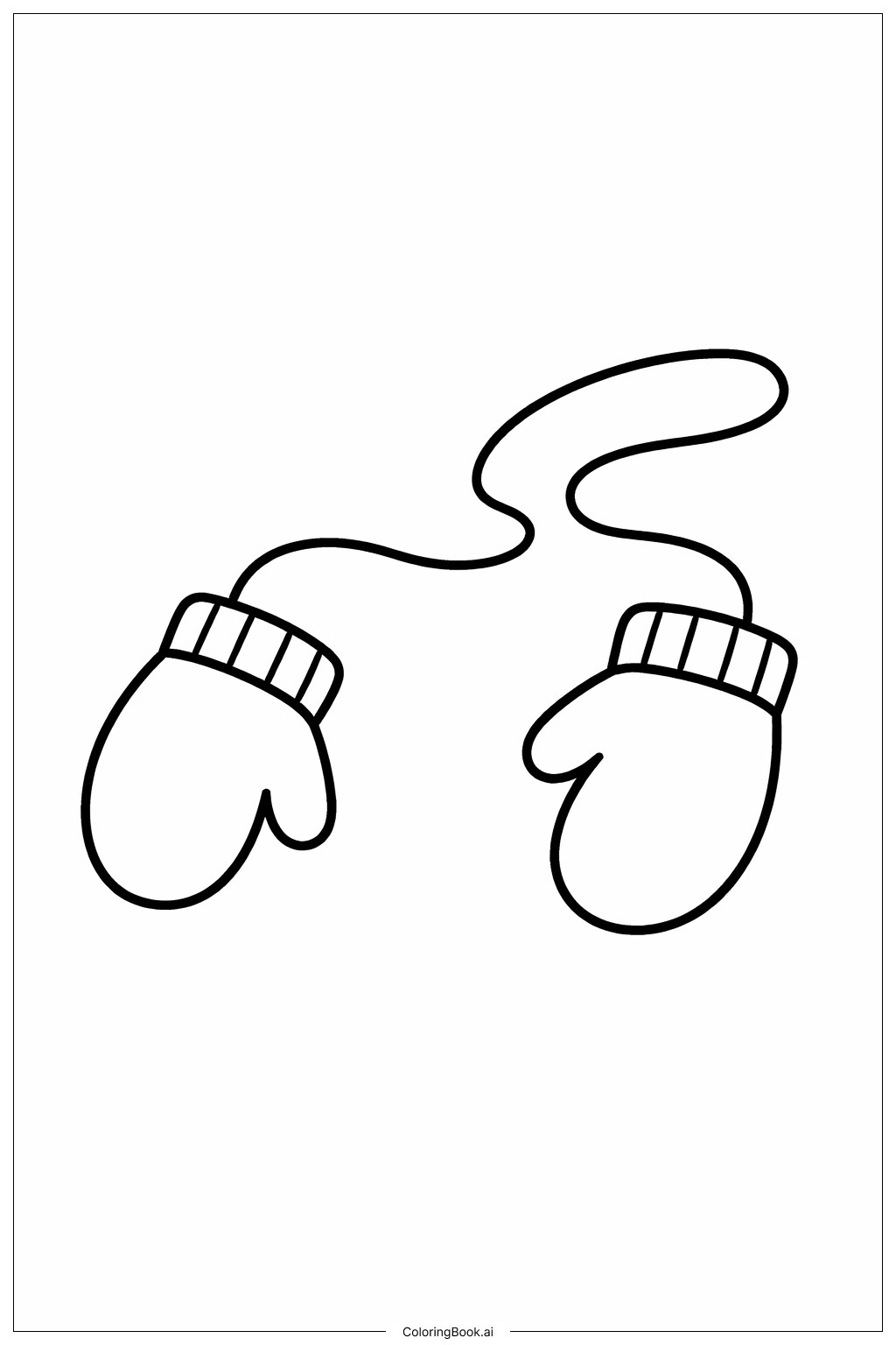  Página para colorir de Par de Luvas de Feltro de Fevereiro 