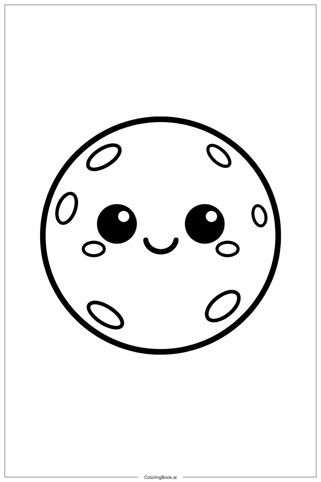  Página para colorir de Face da Lua Pacífica de Fevereiro 