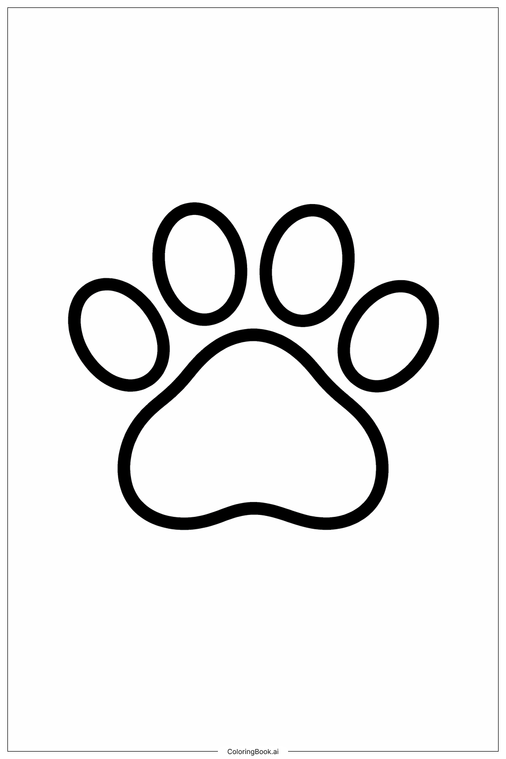  Página para colorir de Pata de Filhote Brincalhão de Fevereiro 