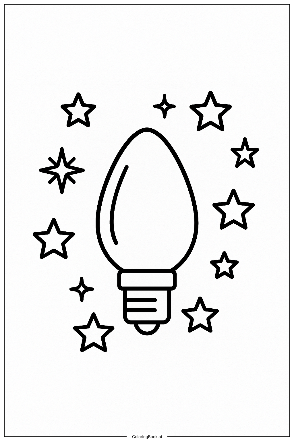  별빛 크리스마스 전구 심플 색칠공부 페이지 