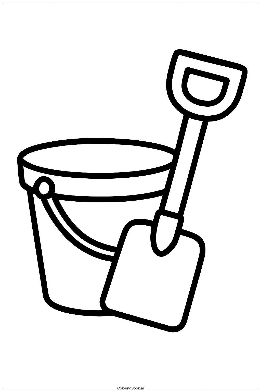  A Simple Summer Bucket And Spade Coloring Page 