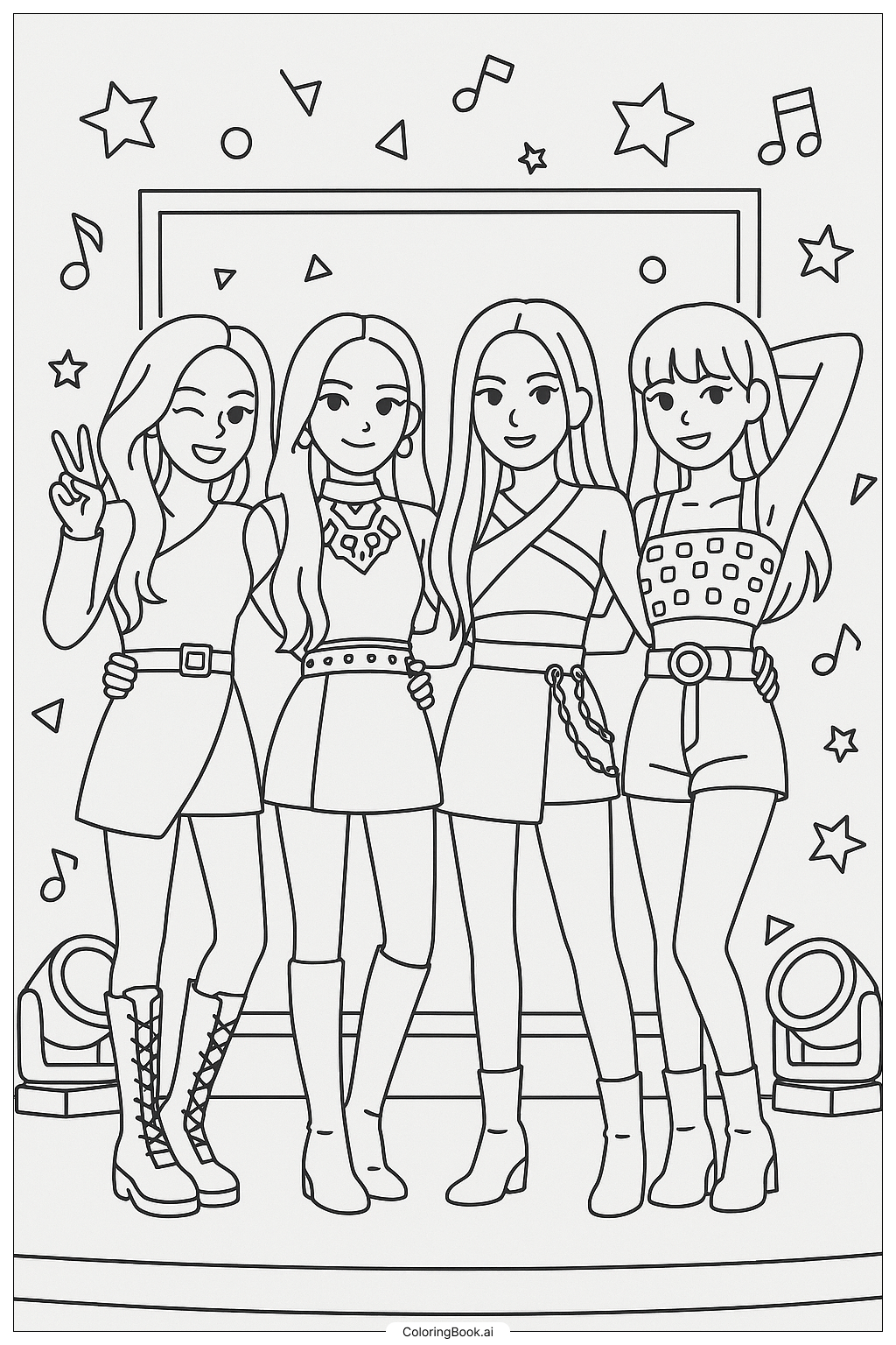 Blackpink In "DDU-DU DDU-DU" Outfits Coloring Page 