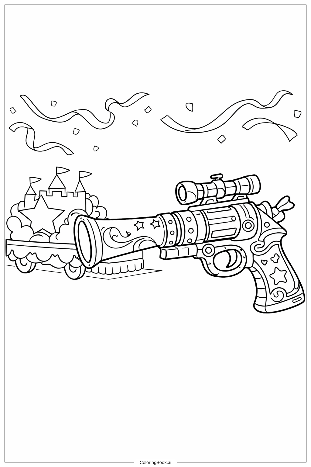  Page de coloriage Pistolet de Parade Festival 