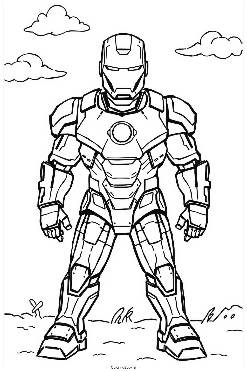  Iron Man Mark 85 Ready for Action Coloring Page 