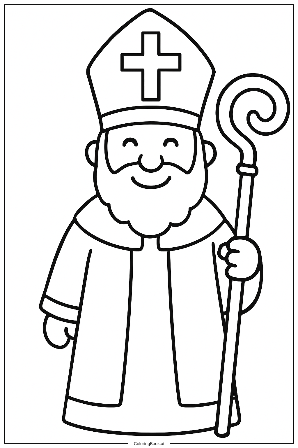 성 니콜라스 웃는 얼굴 색칠공부 페이지