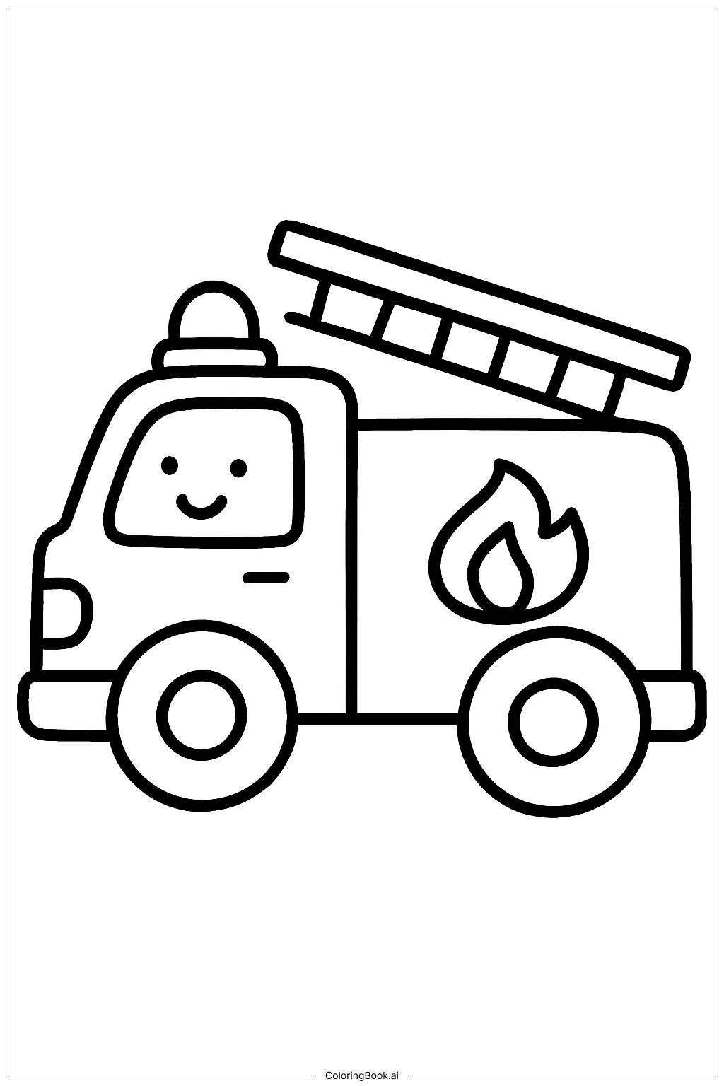  消防救援车填色页 