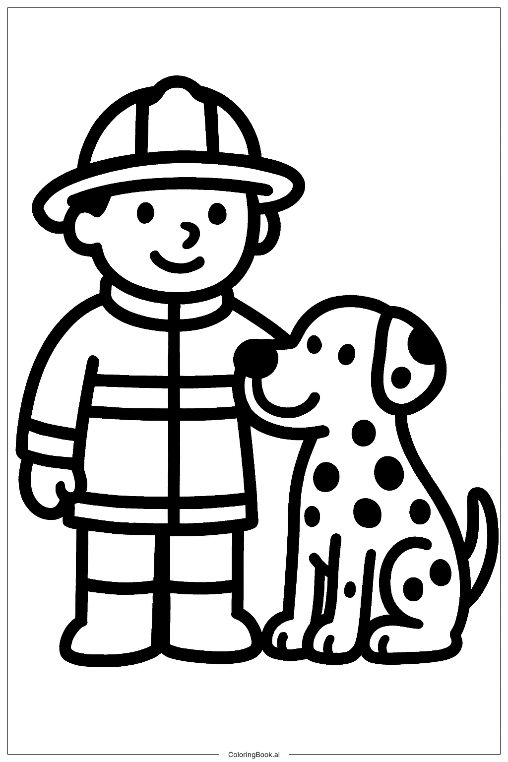 消防員與達爾馬提亞狗著色頁