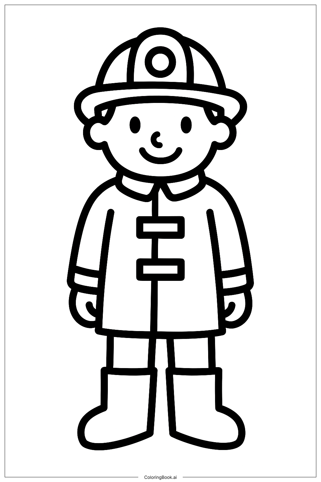 穿著外套的消防員著色頁