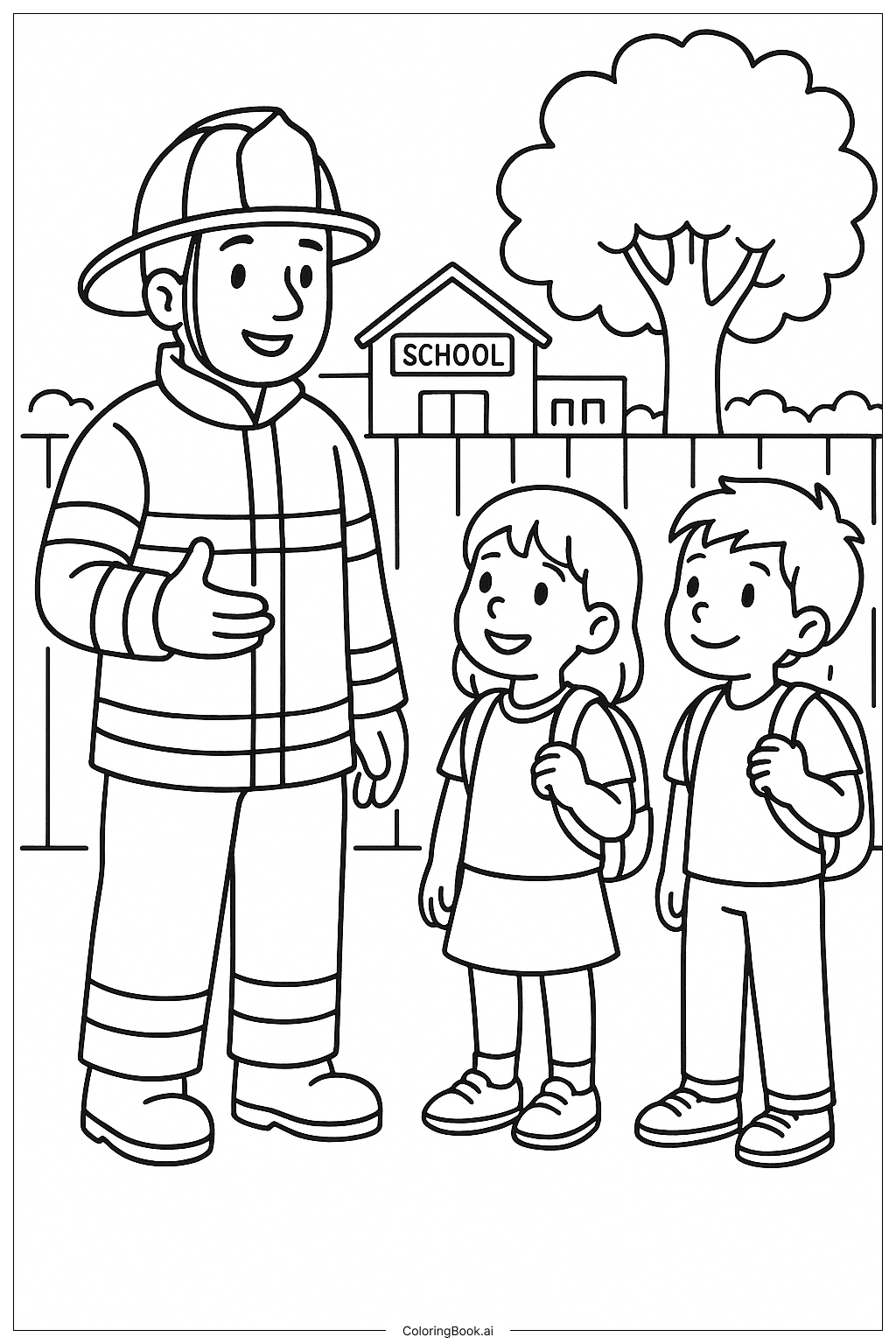 아이들과 함께하는 소방관 색칠공부 페이지