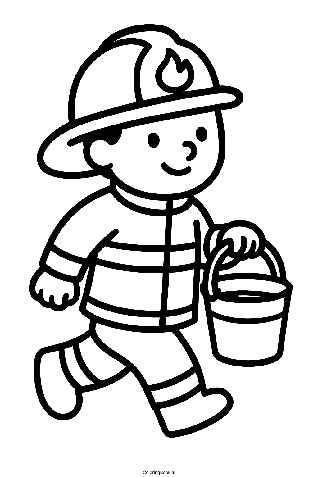 提水的消防員著色頁