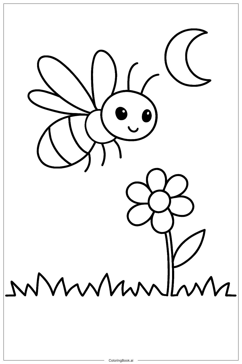  Firefly Bug At Night Coloring Page 