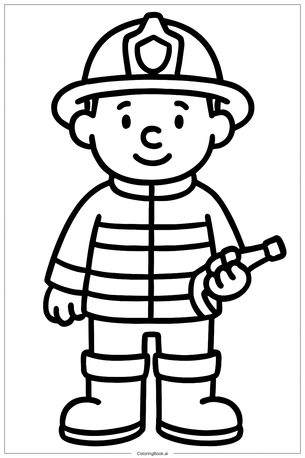 Page de coloriage Pompier en Bottes