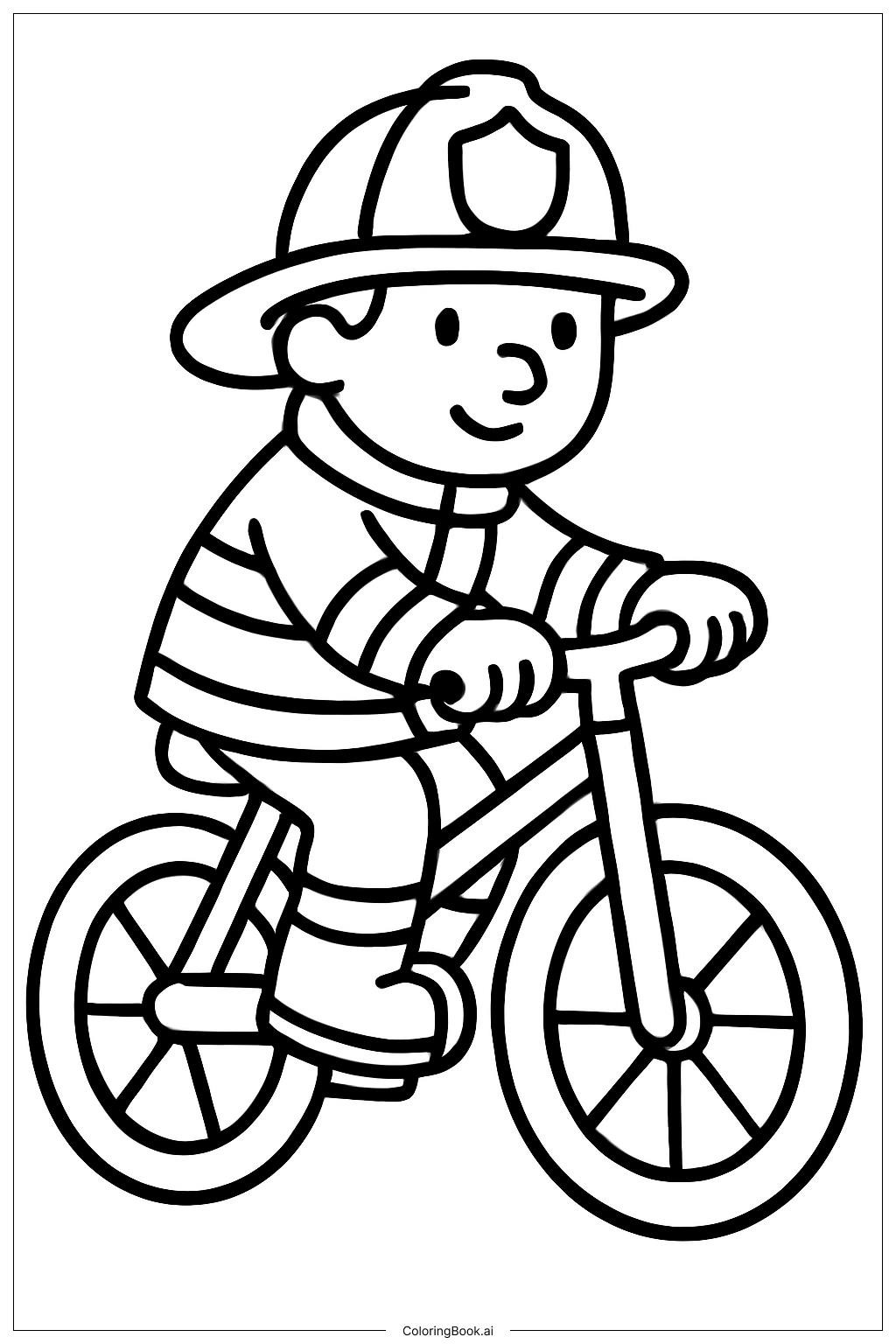 Fireman With Water Bucket Coloring Page (Free PDF&PNG Printable)
