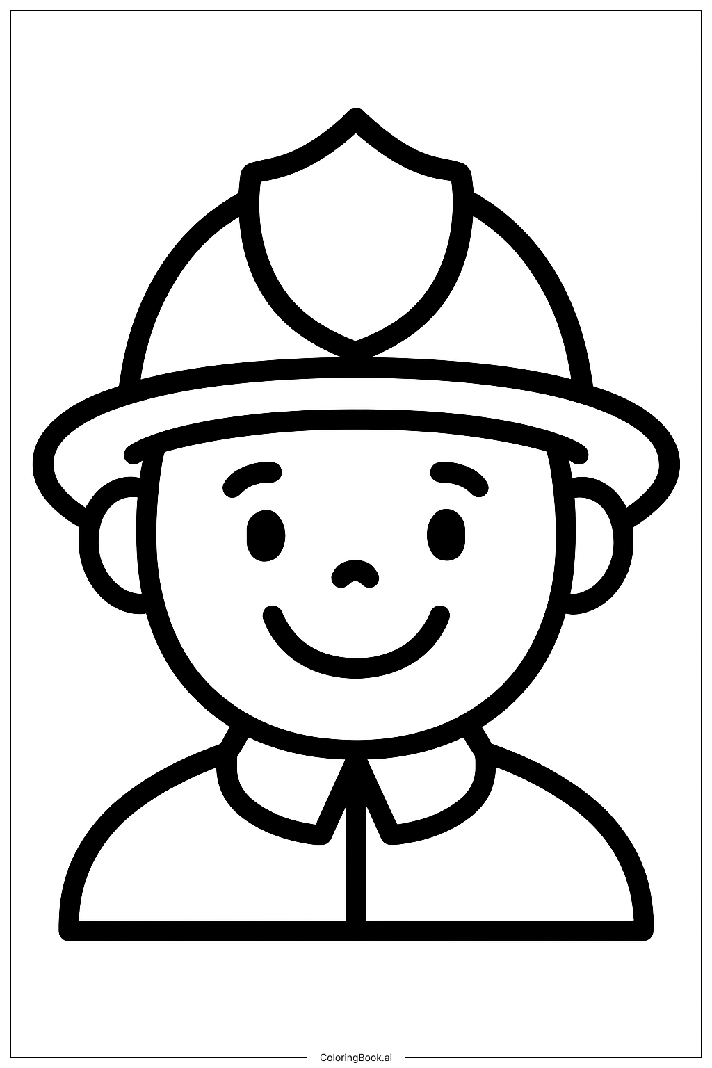 Page de coloriage Pompiers Sourire