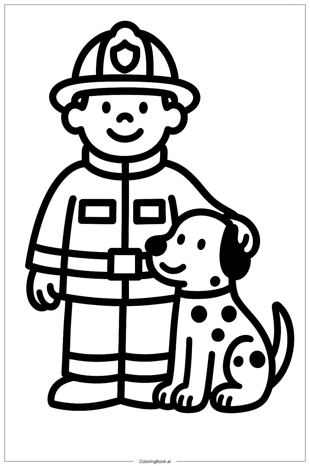 Pompier avec Dalmatien