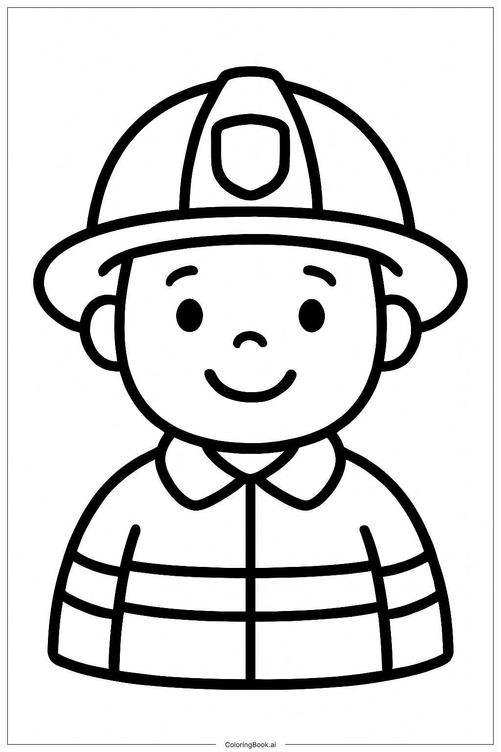 Page de coloriage Pompier avec casque