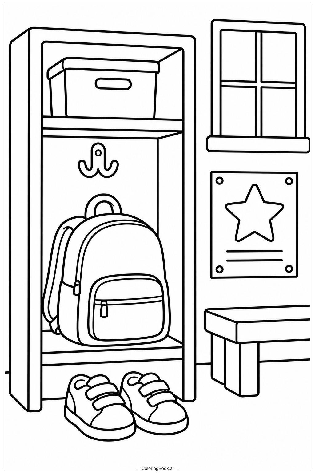Kindergarten Spind-Fach Ausmalseite