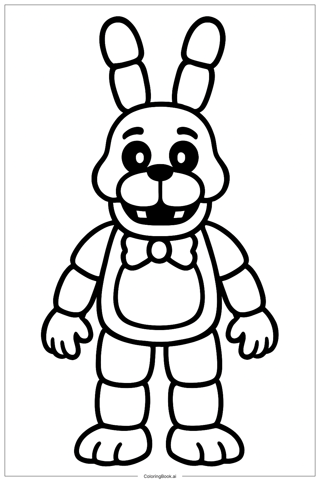  파이브 나이츠 앳 프레디즈 귀여운 보니 색칠공부 페이지 