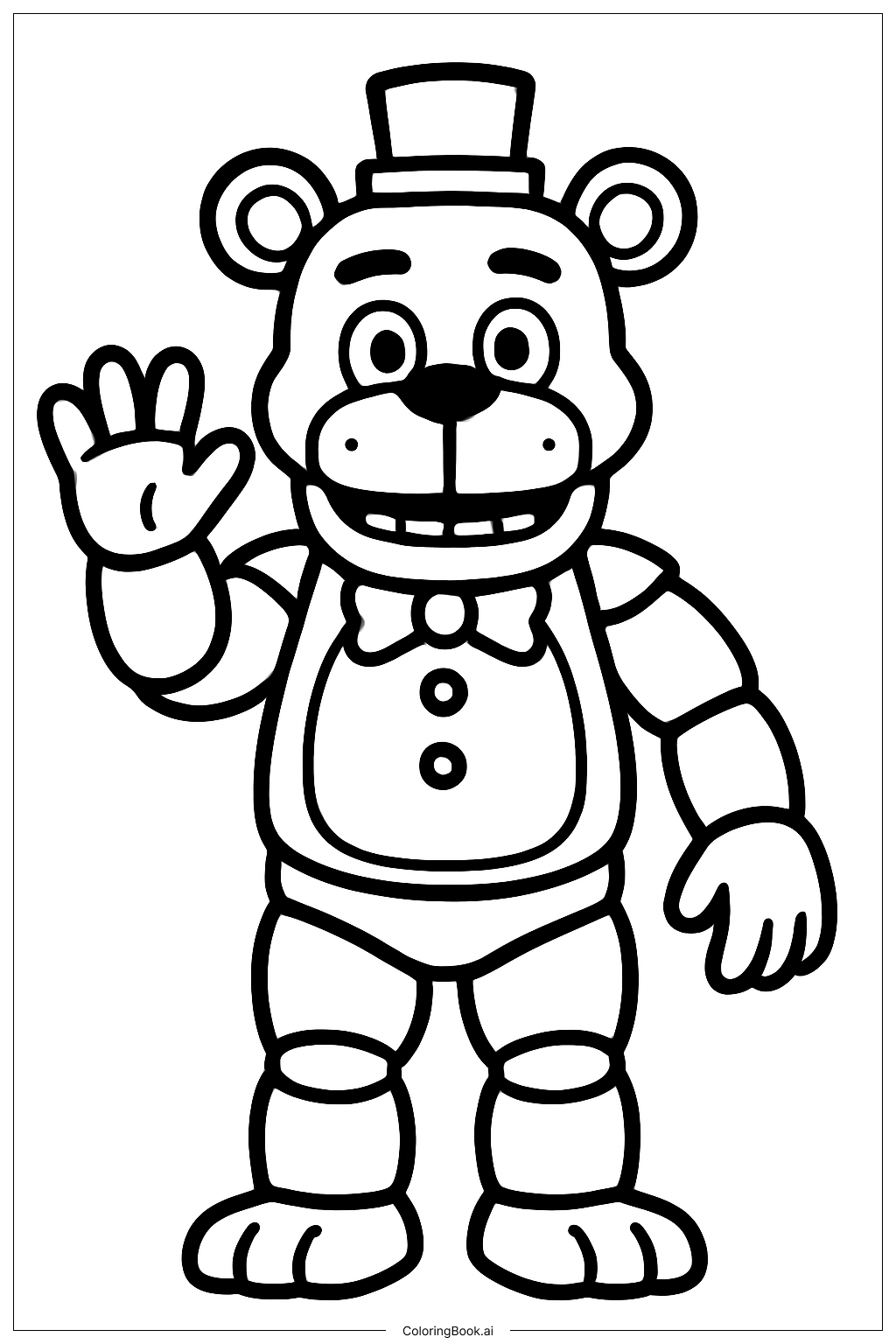  파이브 나이츠 앳 프레디스 프레디 웨이브 색칠공부 페이지 