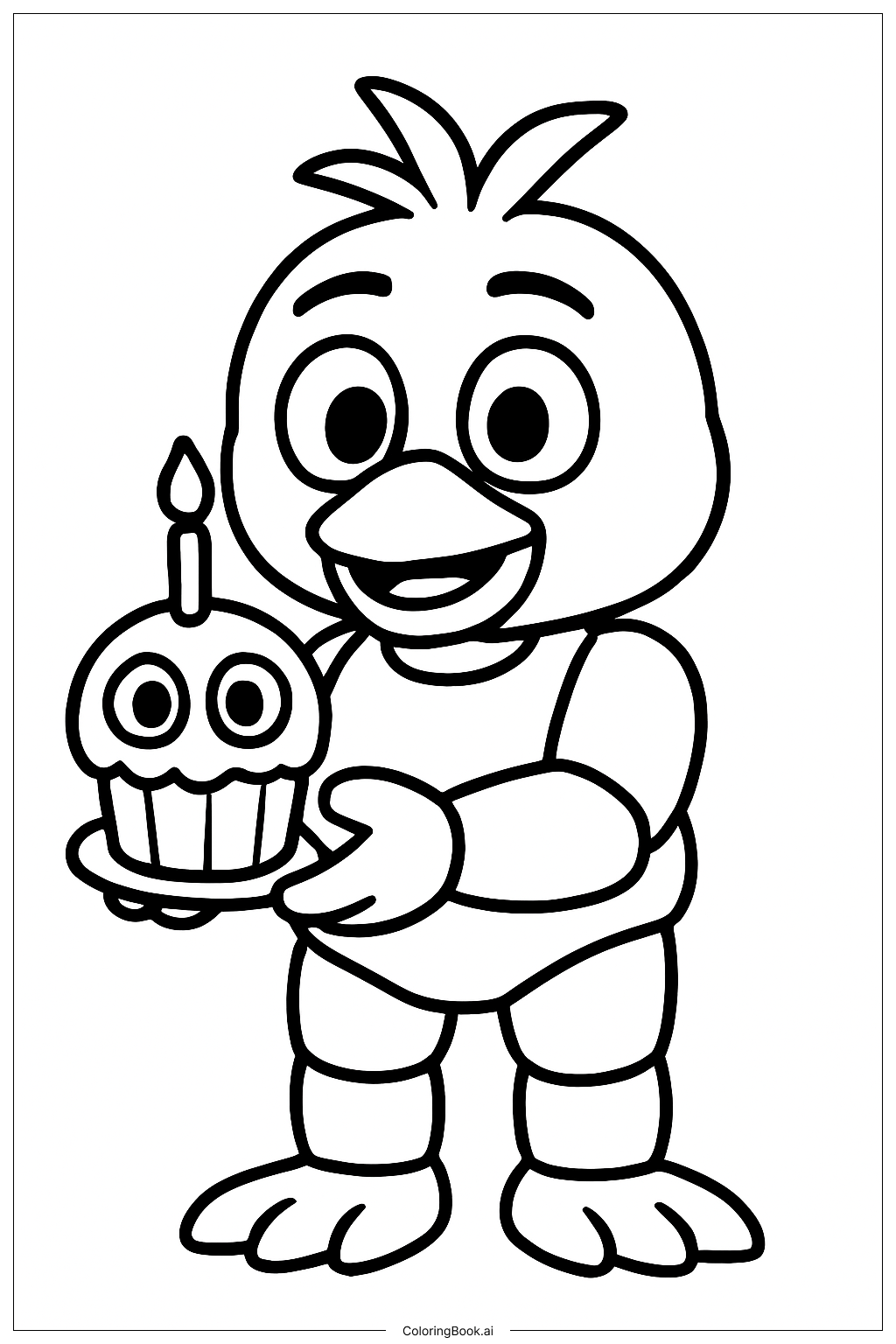  파이브 나이츠 앳 프레디스 토이 치카 색칠공부 페이지 