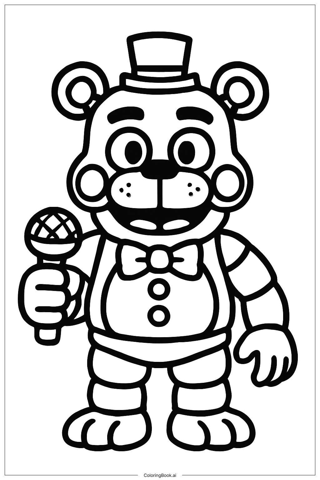  파이브 나이츠 앳 프레디 토이 프레디 색칠공부 페이지 