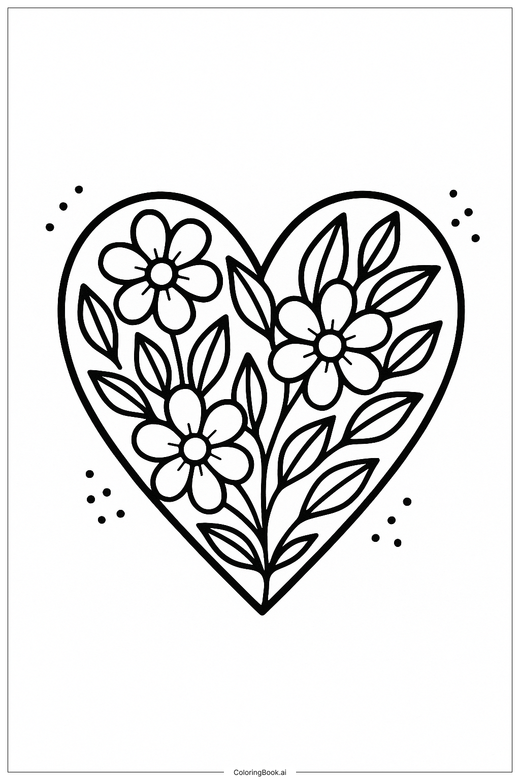  Floral Heart Tattoo Coloring Page 