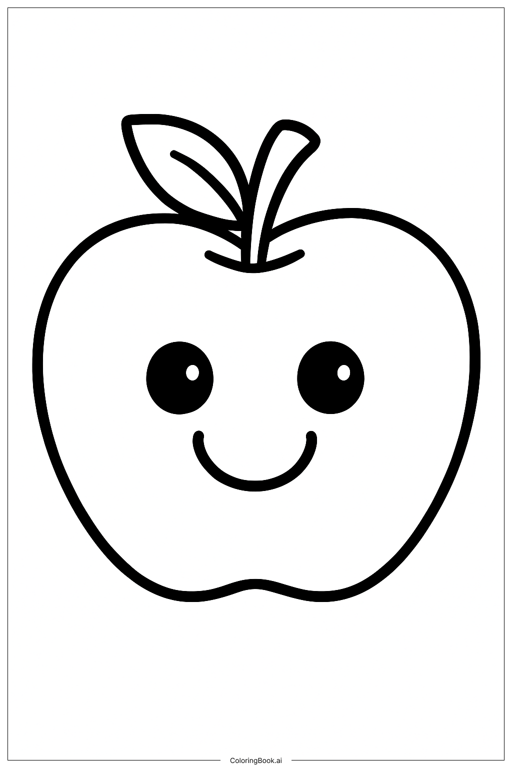 Food Apple Snack Coloring Page