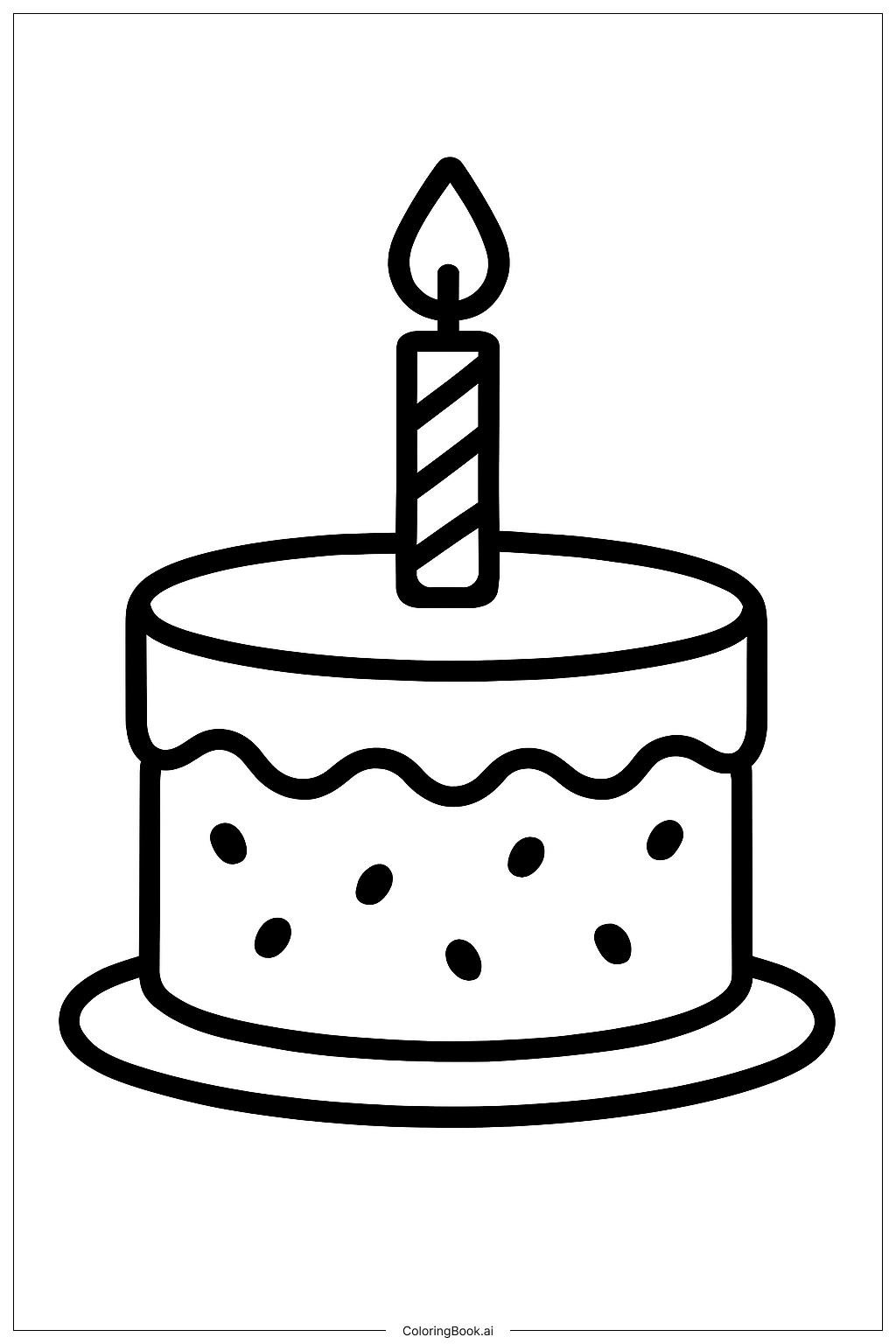  Page de coloriage Gâteau d'anniversaire alimentaire 