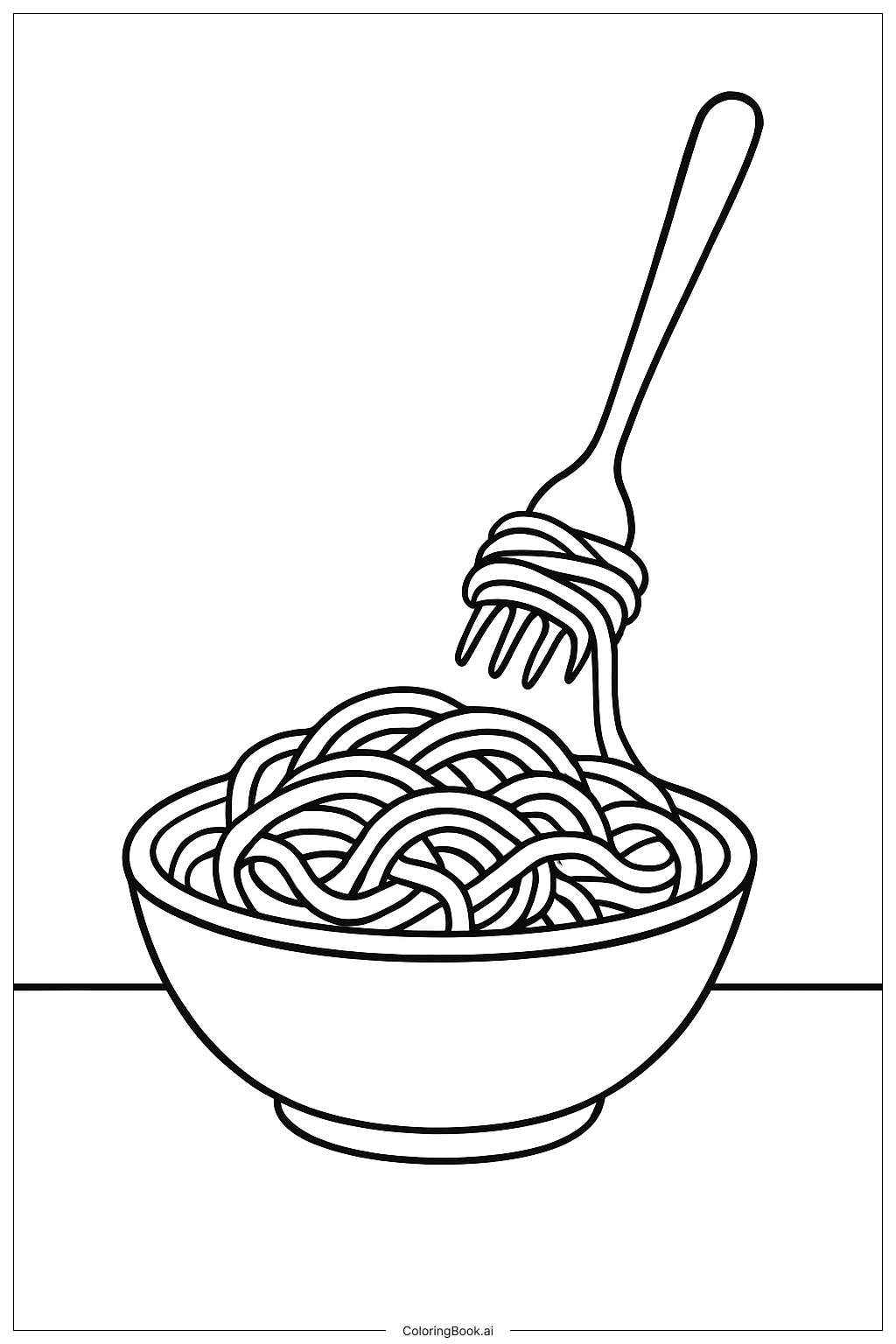  Page de coloriage Bol de pâtes 