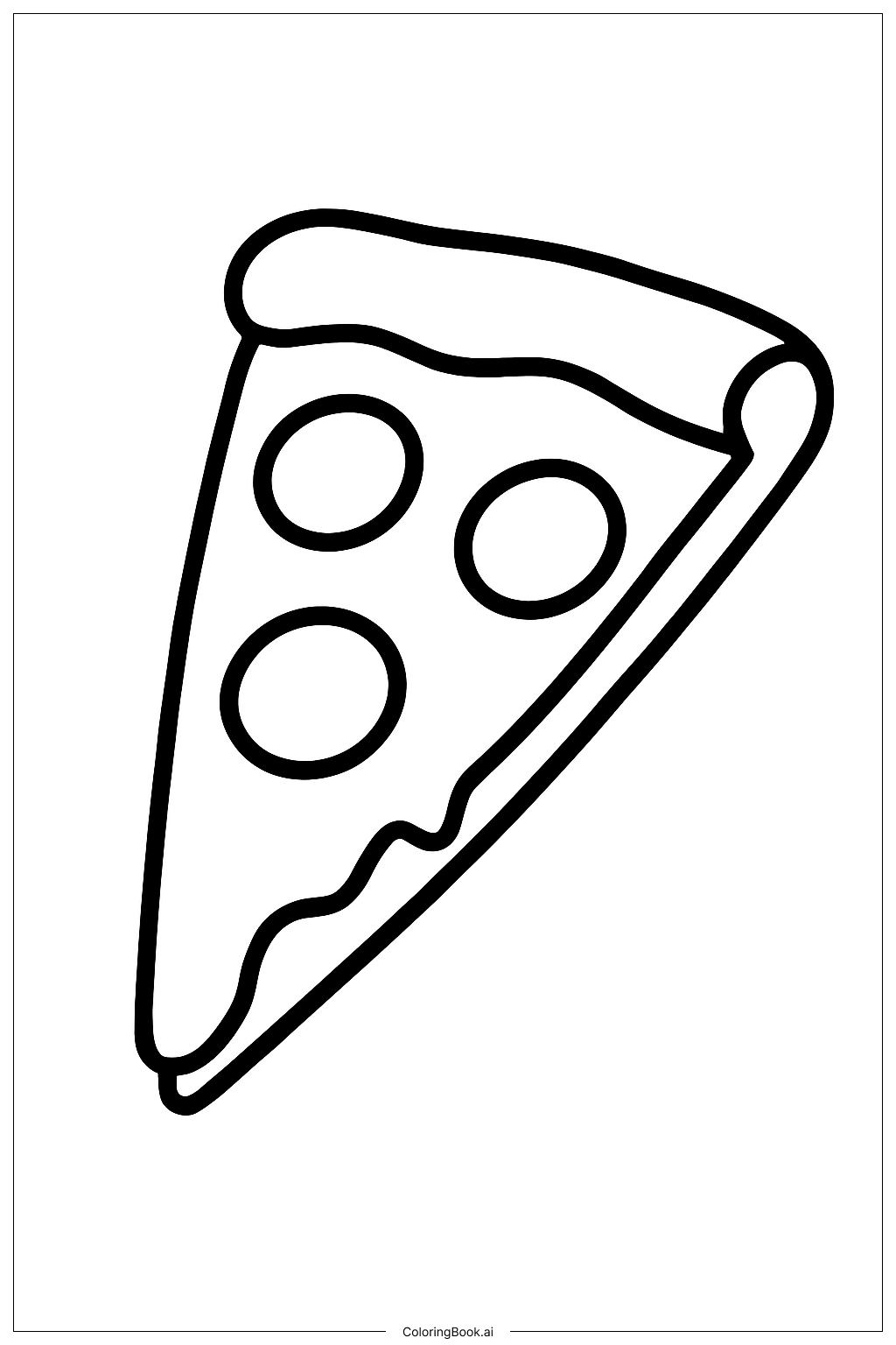  Essen Pizzastück Ausmalseite 