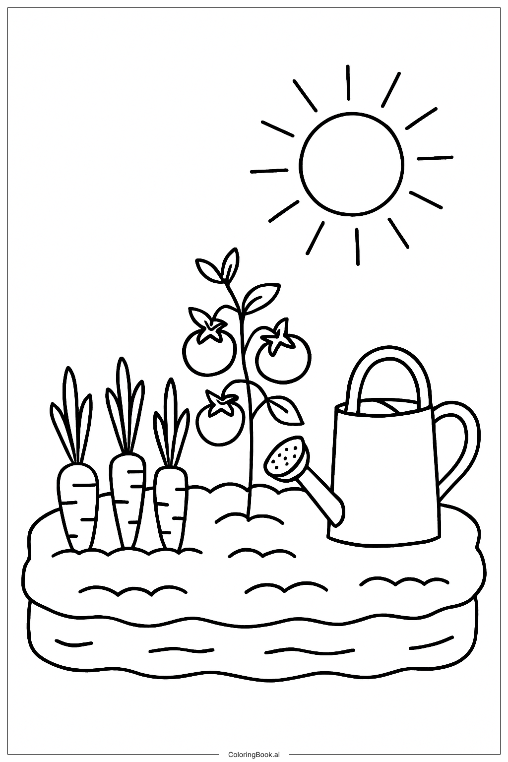  Page de coloriage Jardin Potager Alimentaire 