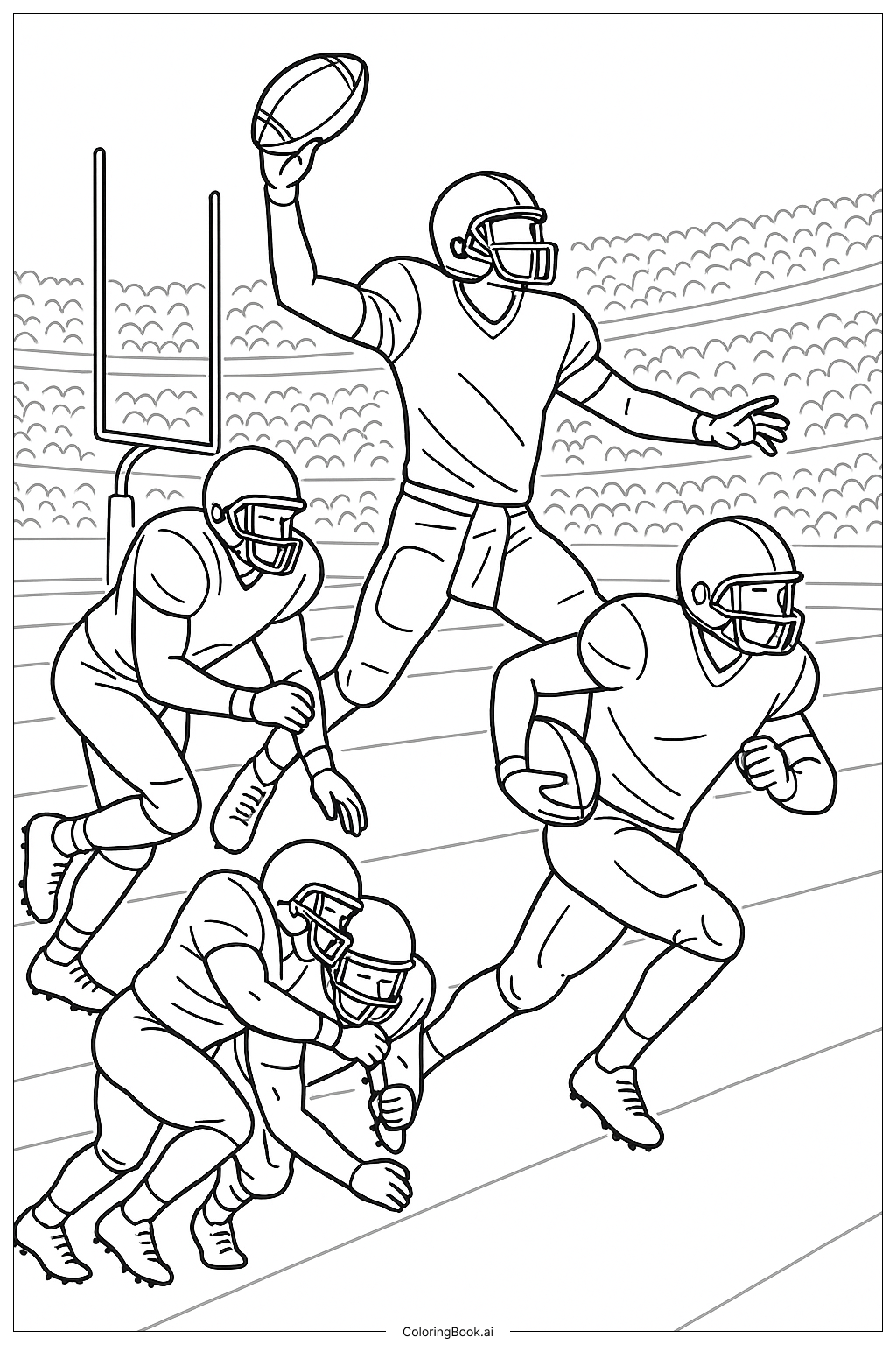 Montaje de Acción de Fútbol Americano