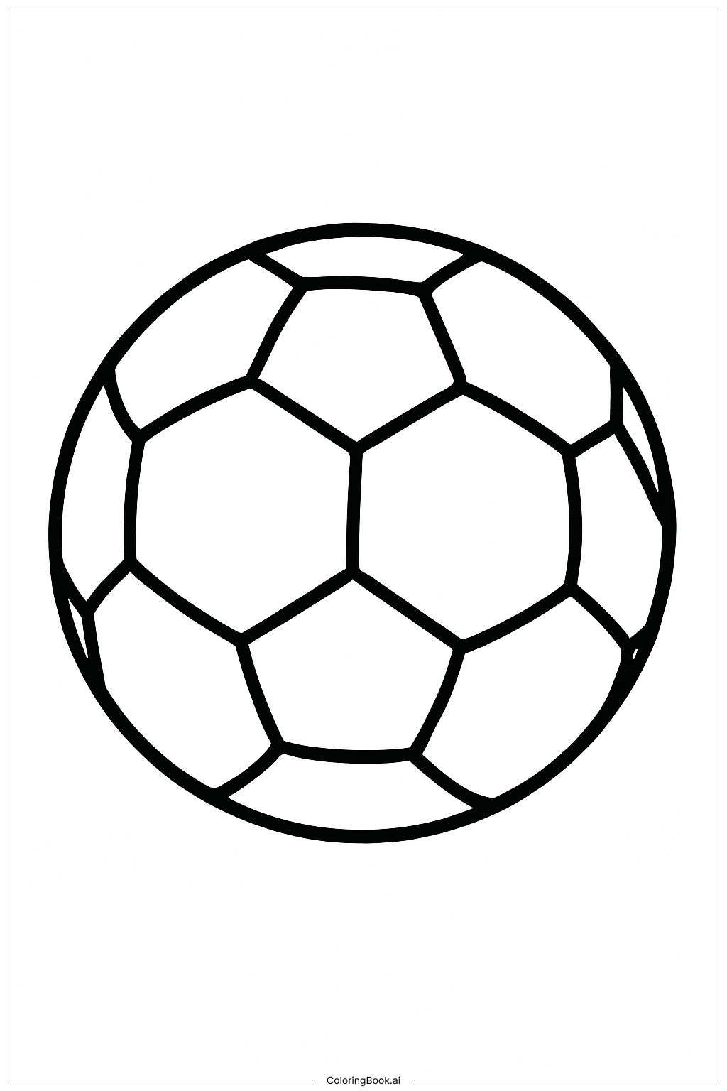  Página para colorear de Balón de Fútbol Grande 