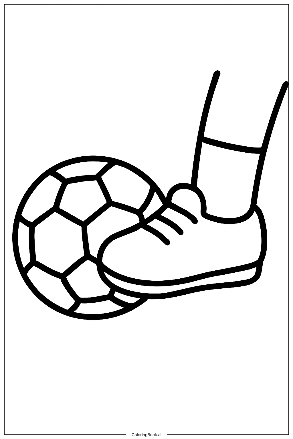  Página para colorear de Patada al balón de fútbol 