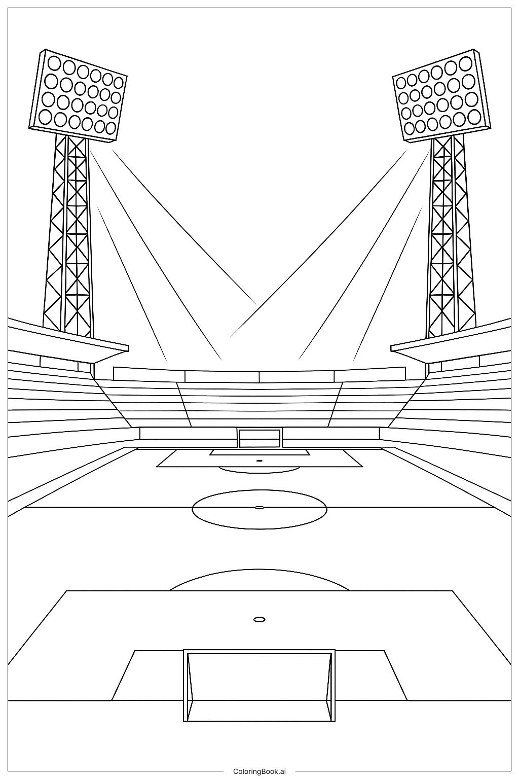 足球場照明燈著色頁