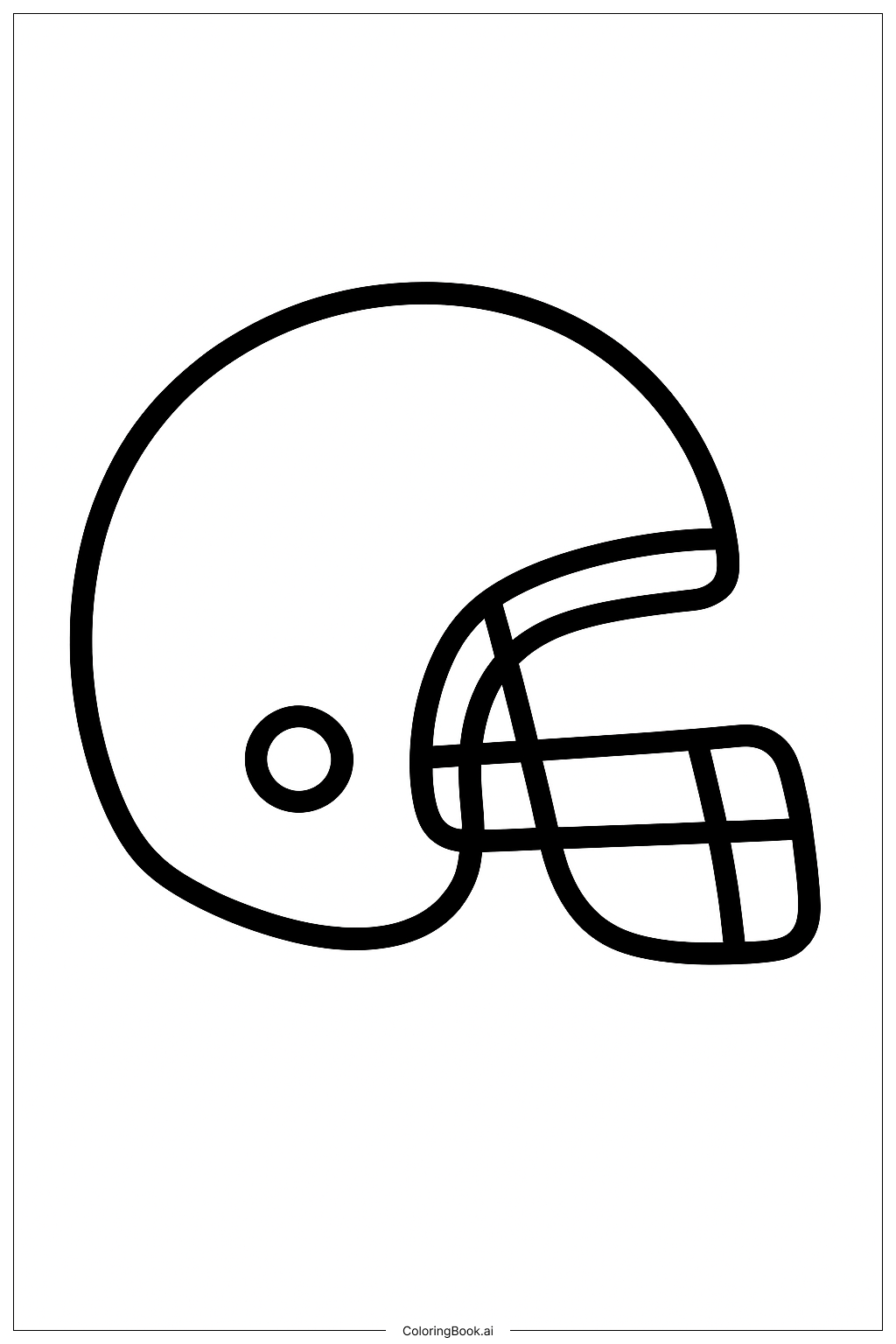  Página para colorear de Casco de Fútbol Americano Lindo 