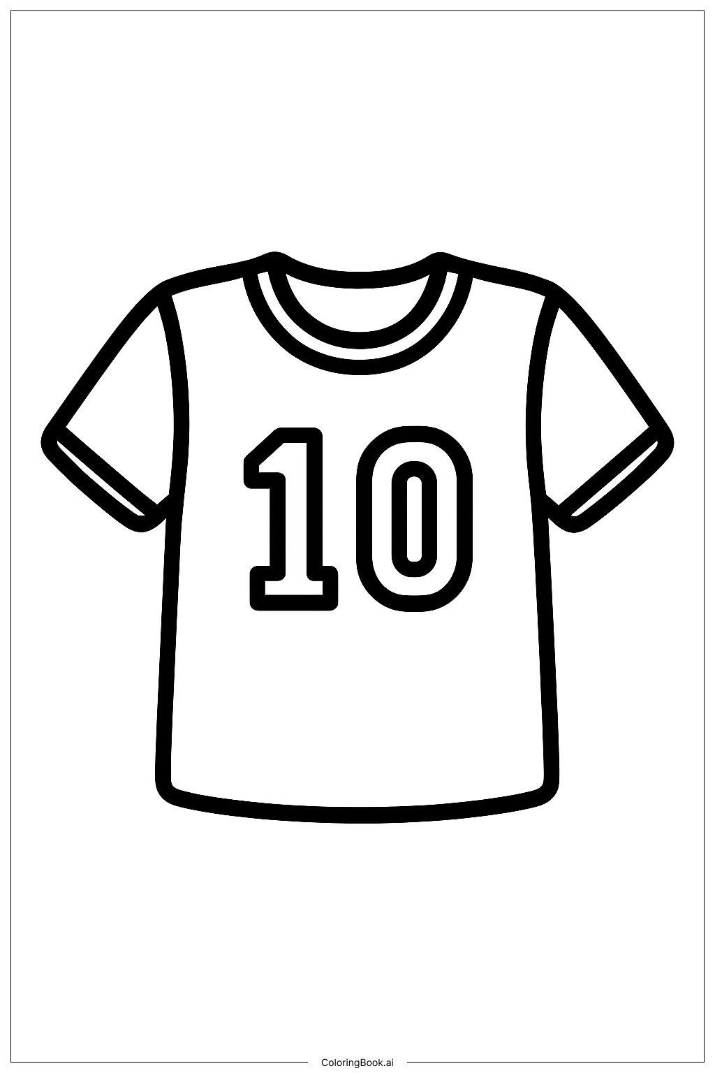  Página para colorear de Camiseta de Fútbol Grande 