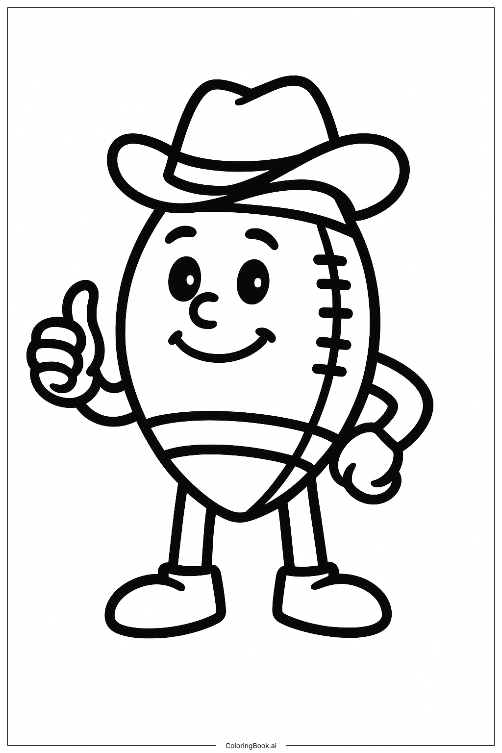  Página para colorear de Mascota de fútbol simple 