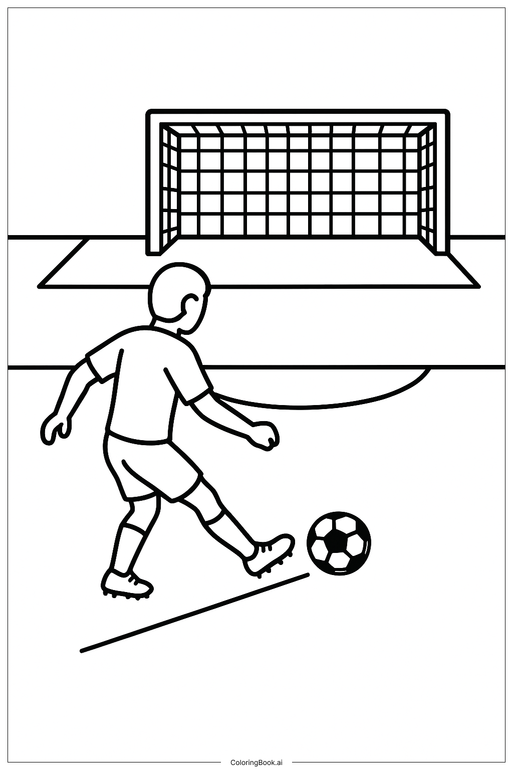  Página para colorear de Penalti de Fútbol 