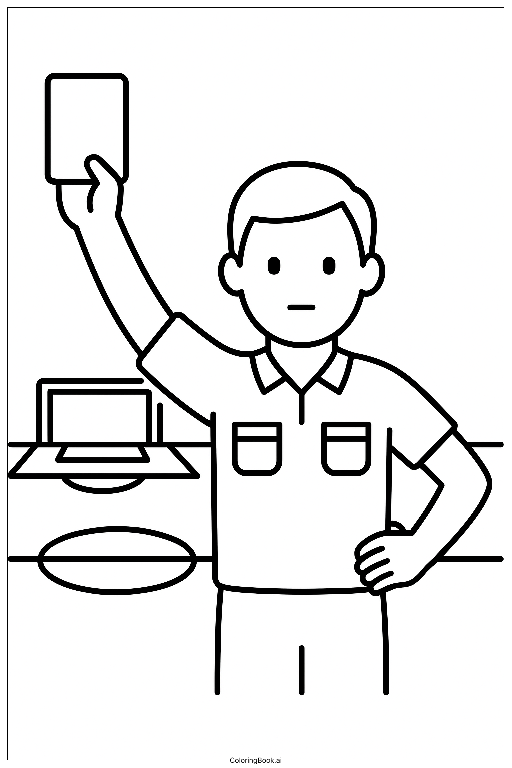  Página para colorear de Señal de penalti de fútbol 