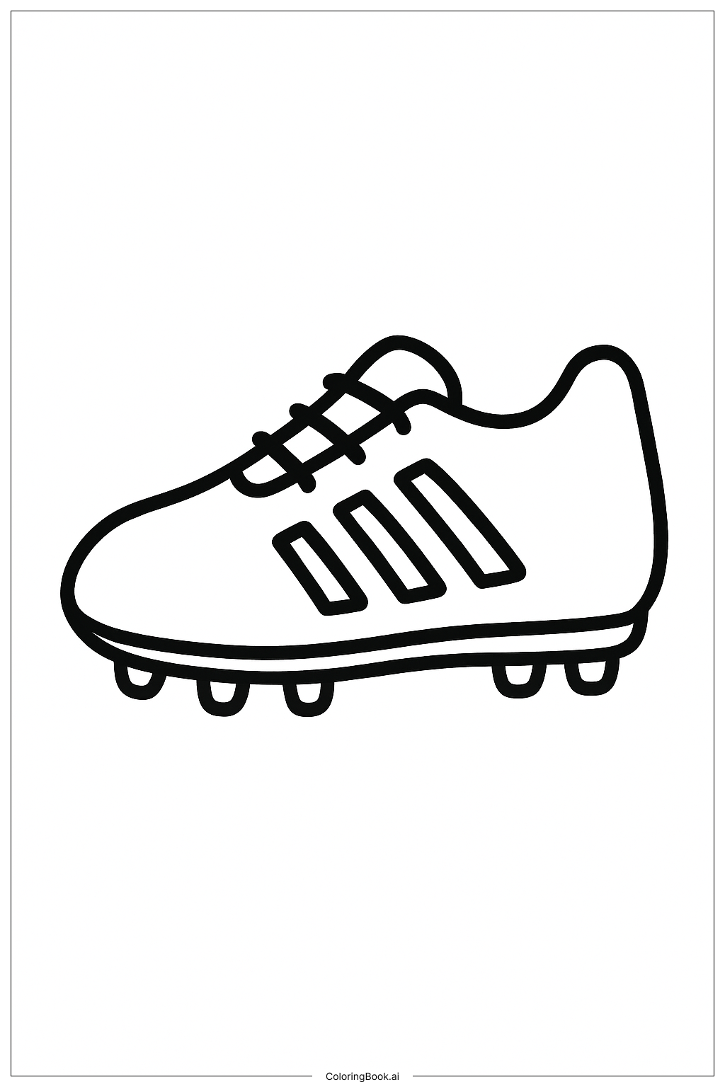  Página para colorear de Zapato de Fútbol Grande 