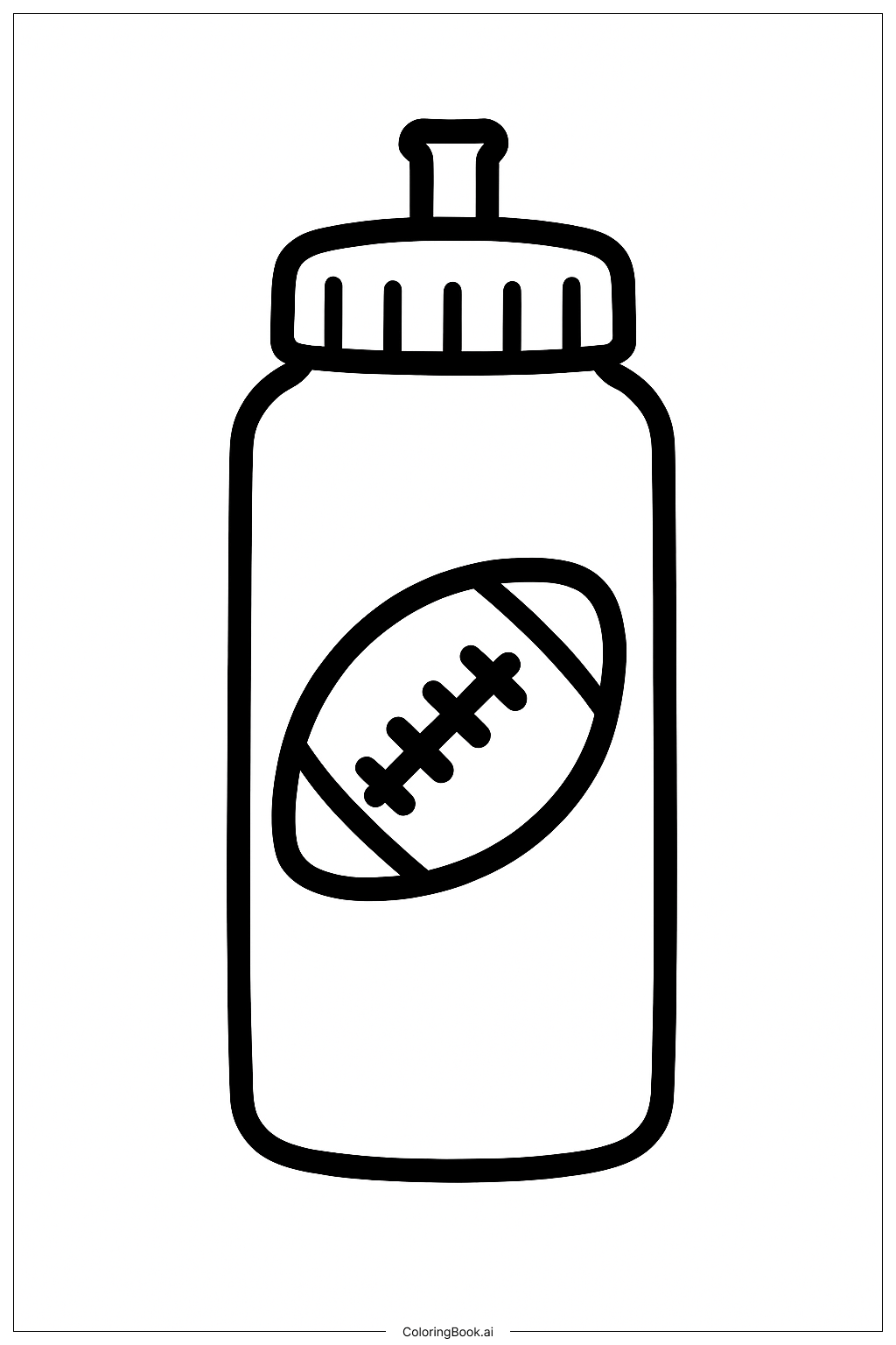  Página para colorear de Botella de agua de fútbol 