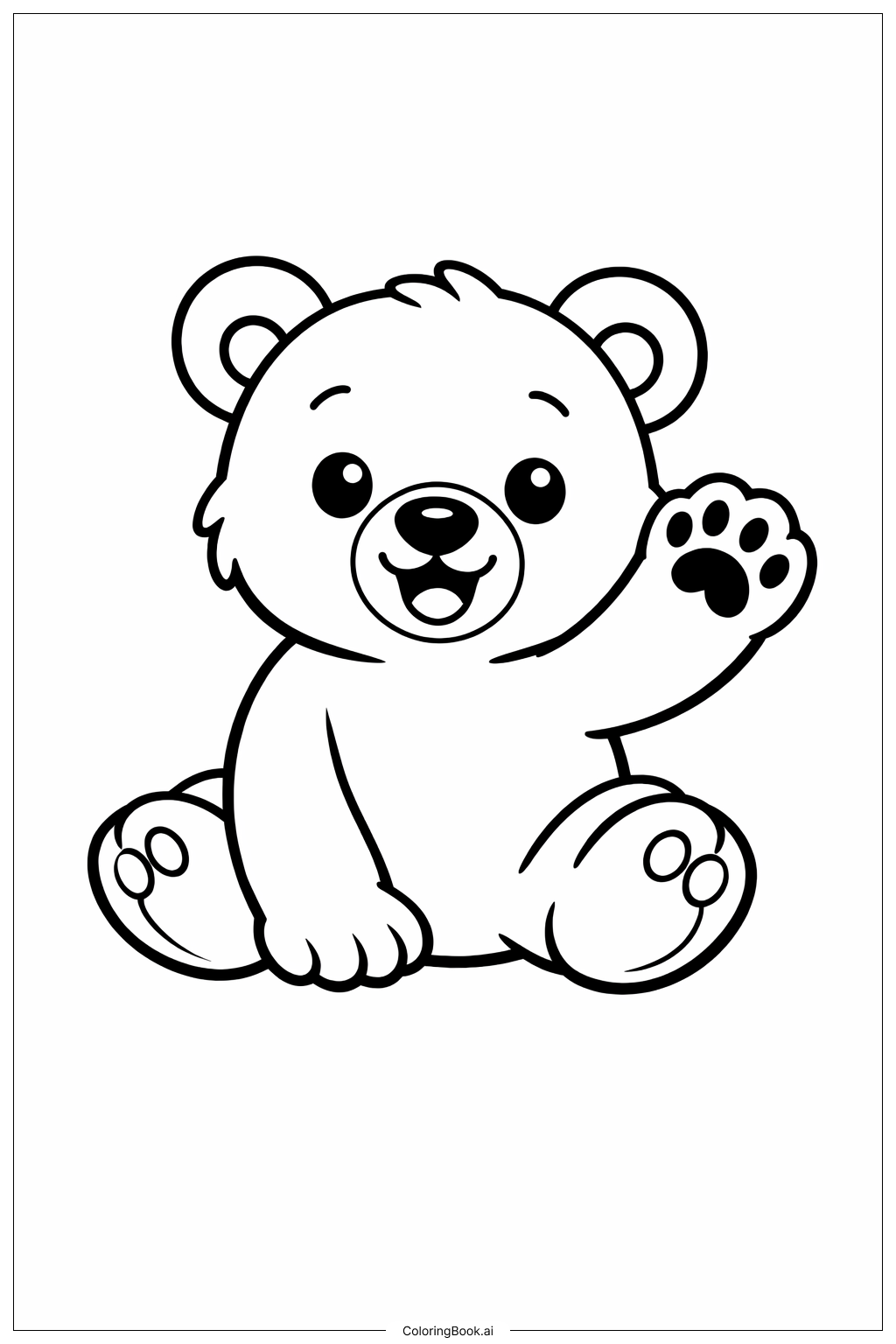 Página para colorear de Cachorro de Oso del Bosque